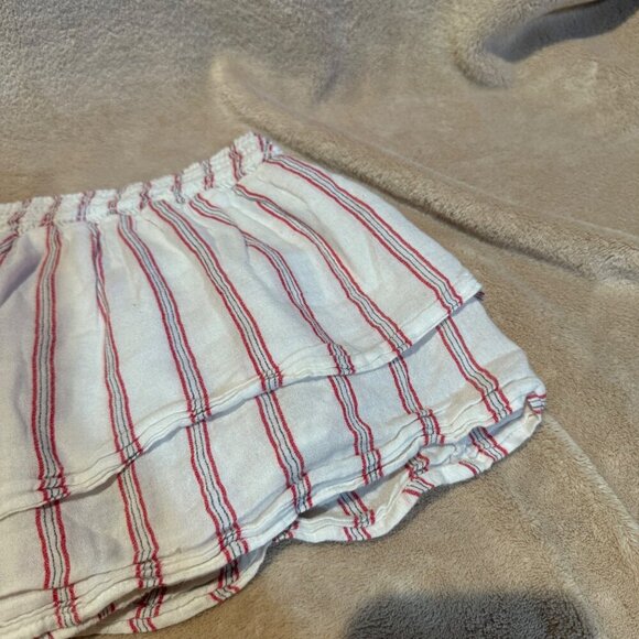 American eagle striped ruffled tube top cropped red white size XL - Picture 2 of 10